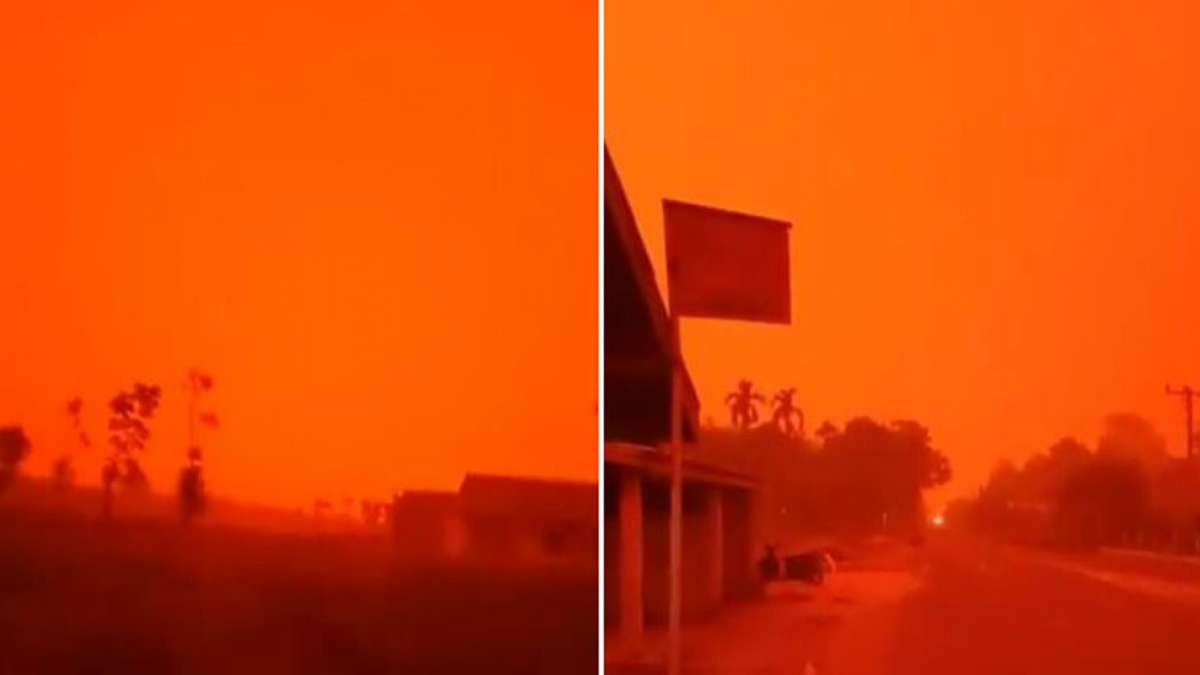 Rayleigh Scattering: Blood red colour sky engulfs Indonesia Rayleigh Scattering: Blood red colour sky engulfs Indonesia