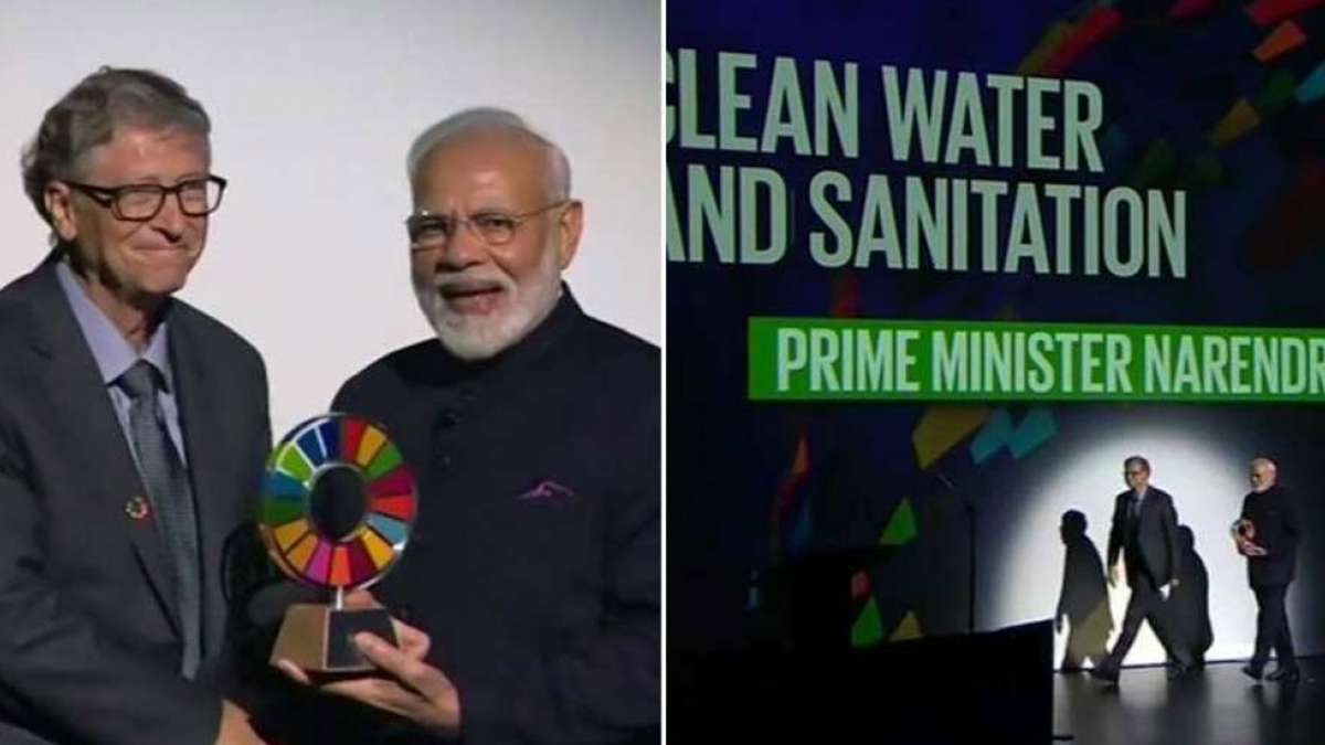 Swachh Bharat Abhiyan: PM Modi receives Goalkeepers award Swachh Bharat Abhiyan: PM Modi receives Goalkeepers award