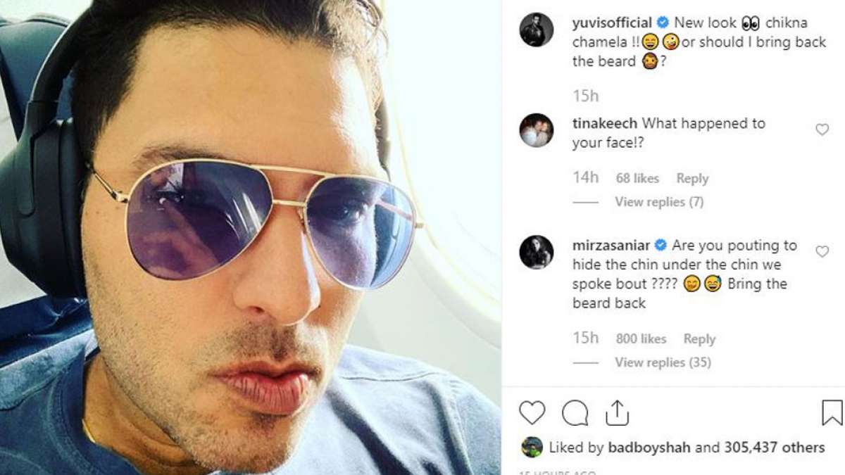 Sania Mirza trolls Yuvraj Singh's 'Chikna Chamela' look on Instagram Sania Mirza trolls Yuvraj Singh's 'Chikna Chamela' look on Instagram