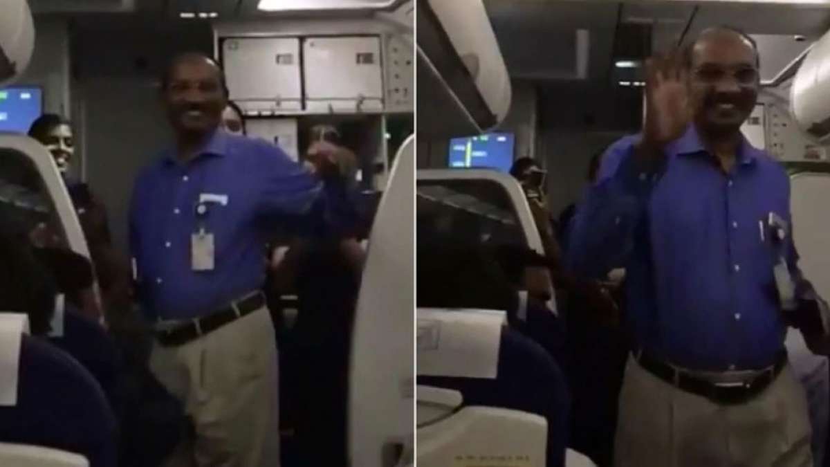 K Sivan boards Indigo flight, passengers cheer, click selfies with him K Sivan boards Indigo flight, passengers cheer, click selfies with him