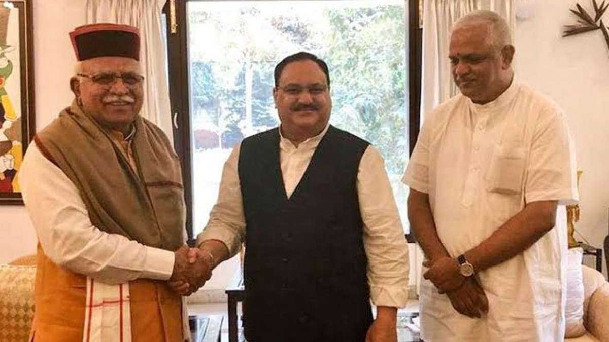 Manohar Lal Khattar meeting JP Nadda Manohar Lal Khattar meeting JP Nadda