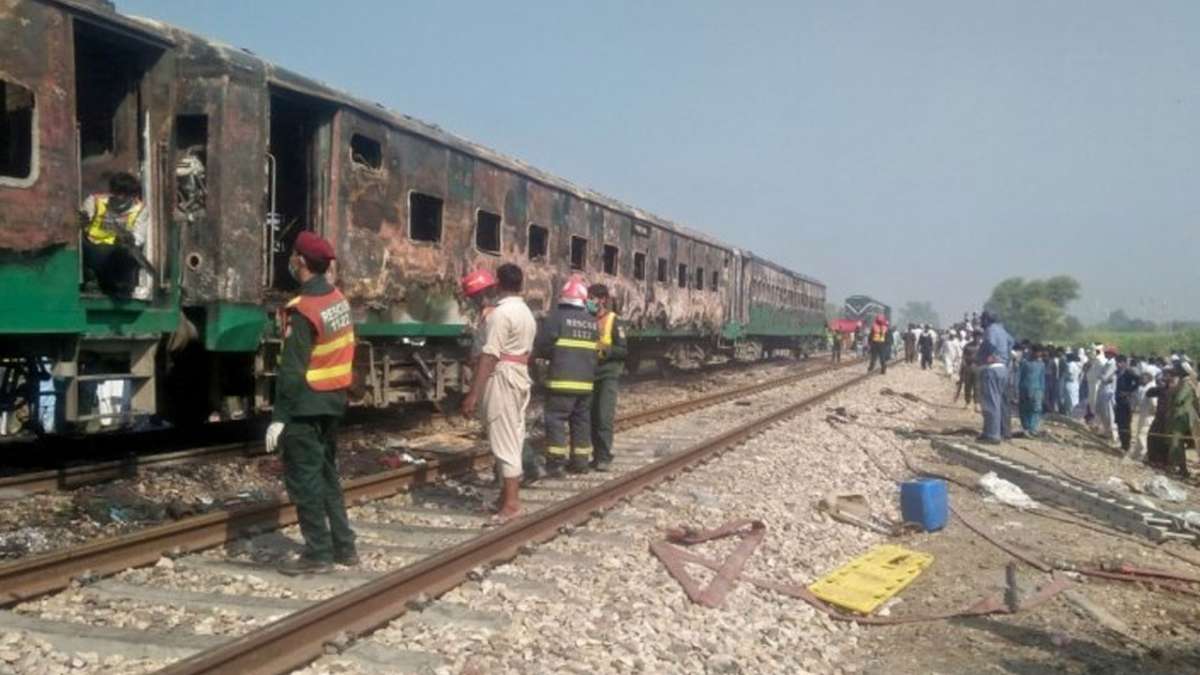 65 killed in Pakistan train fire, footage shows people crying inside the coaches 65 killed in Pakistan train fire, footage shows people crying inside the coaches